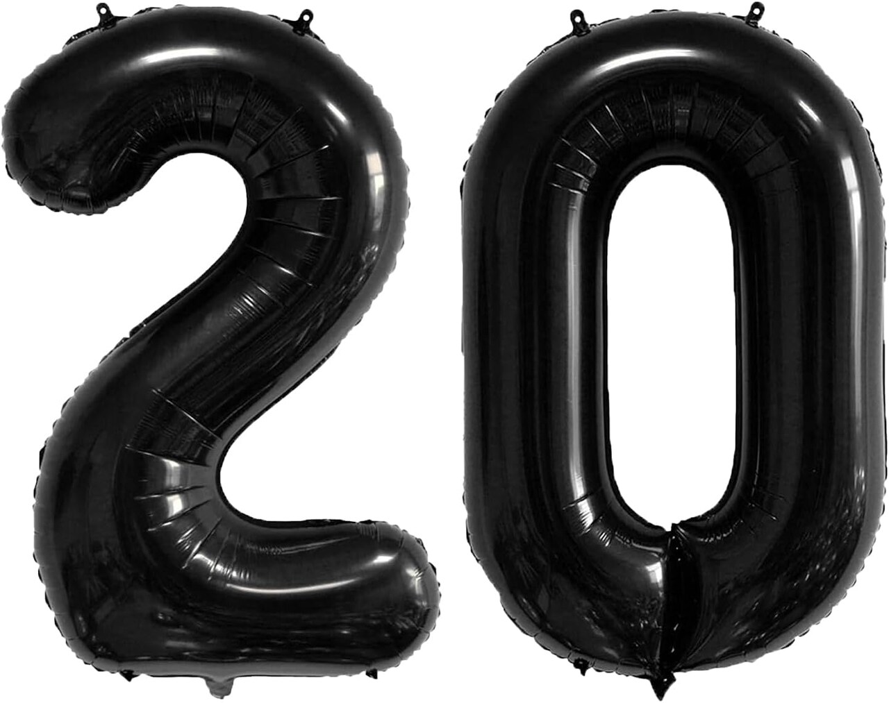40 Inch Number Balloons – Black Jumbo Foil Mylar “20” Balloon for 20th Birthday, Anniversary, and Special Event Decorations (Black-20)